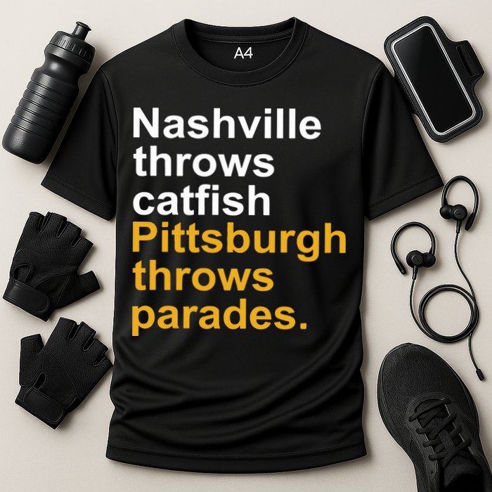 Nashville Throws Catfish Pittsburgh Throws Parades Cooling Performance Crew T-Shirt