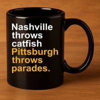 Nashville Throws Catfish Pittsburgh Throws Parades 11oz C Handle Ceramic Mug