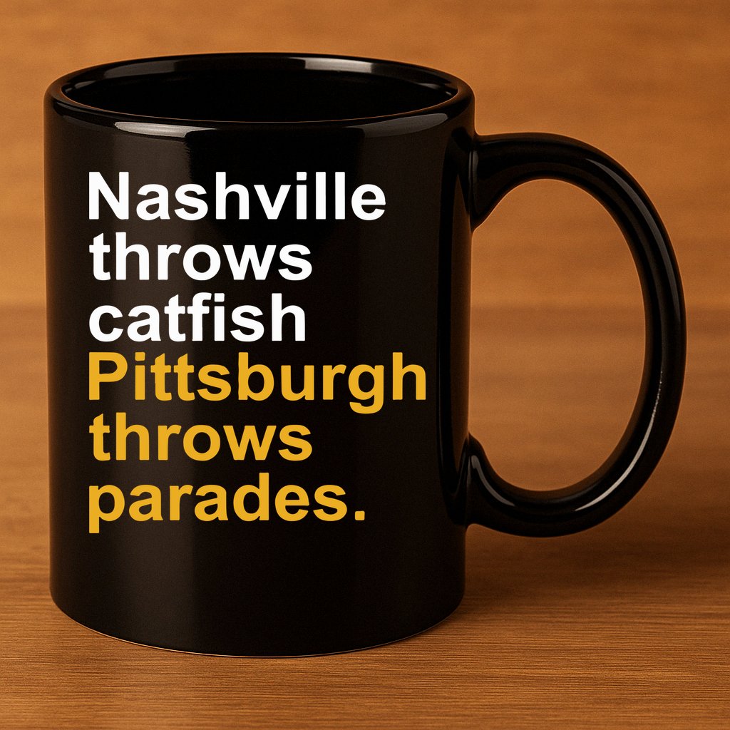 Nashville Throws Catfish Pittsburgh Throws Parades 11oz C Handle Ceramic Mug