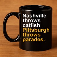 Nashville Throws Catfish Pittsburgh Throws Parades 11oz C Handle Ceramic Mug