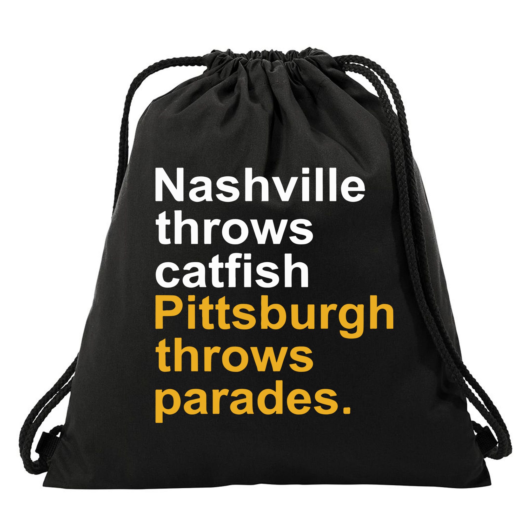 Nashville Throws Catfish Pittsburgh Throws Parades Drawstring Bag