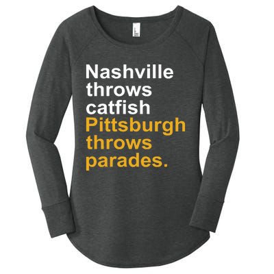 Nashville Throws Catfish Pittsburgh Throws Parades Women's Perfect Tri Tunic Long Sleeve Shirt