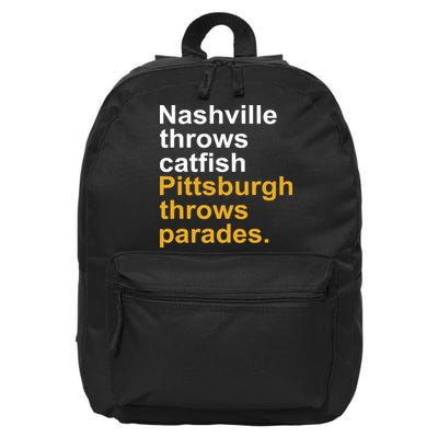 Nashville Throws Catfish Pittsburgh Throws Parades 16 in Basic Backpack