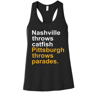 Nashville Throws Catfish Pittsburgh Throws Parades Women's Racerback Tank