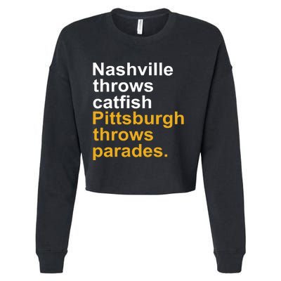 Nashville Throws Catfish Pittsburgh Throws Parades Cropped Pullover Crew