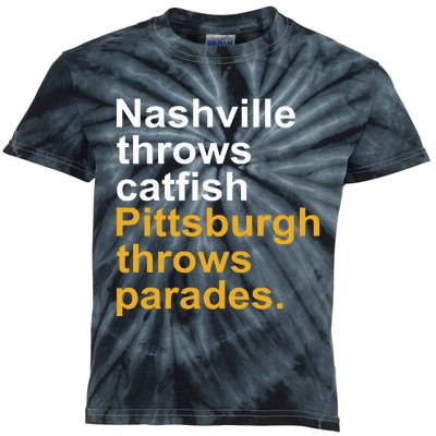 Nashville Throws Catfish Pittsburgh Throws Parades Kids Tie-Dye T-Shirt