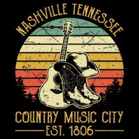 Nashville Tennessee Country Music City Boots Hat Guitar T-Shirt