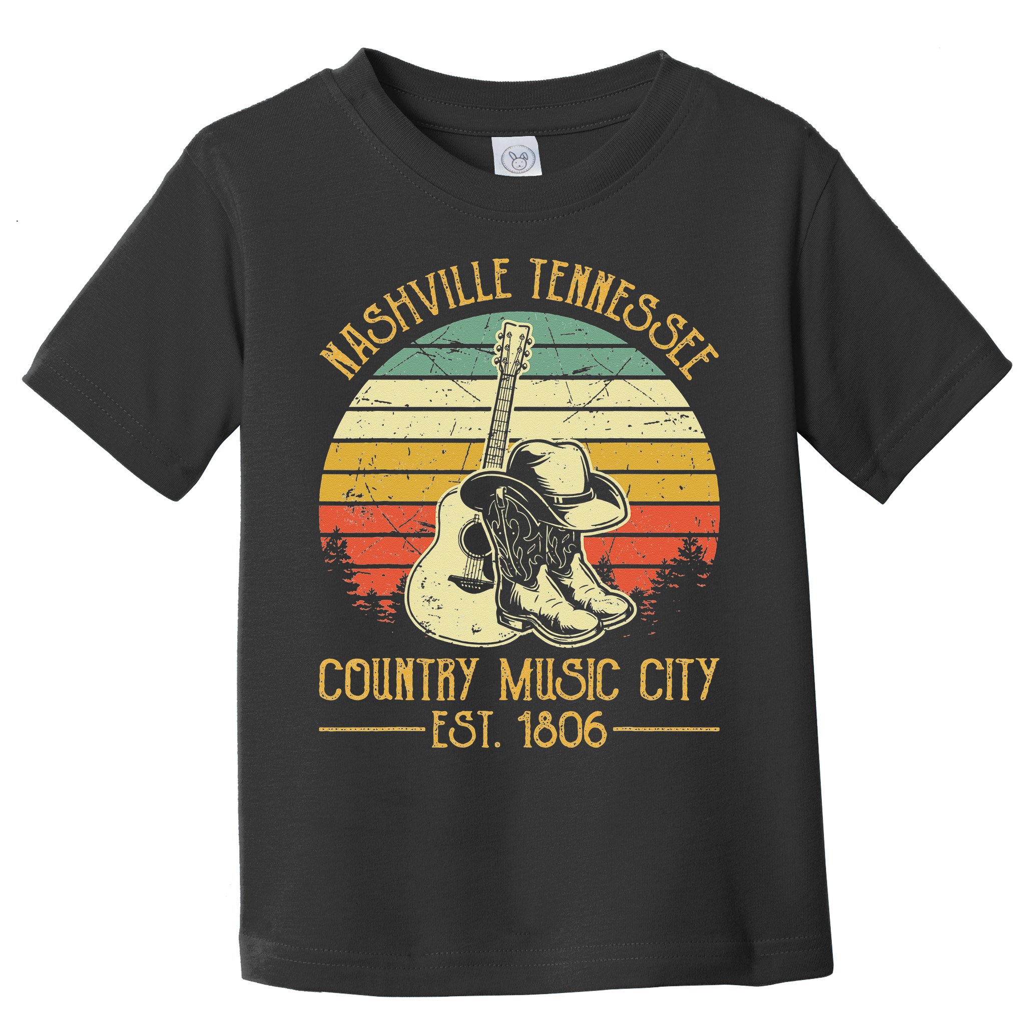 Nashville Tennessee Country Music City Boots Hat Guitar Toddler T-Shirt