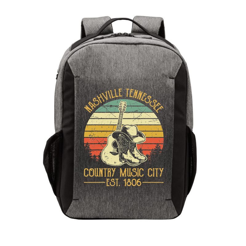 Nashville Tennessee Country Music City Boots Hat Guitar Vector Backpack