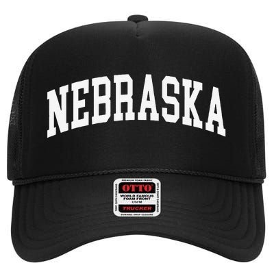 Nebraska Throwback Design Classic High Crown Mesh Back Trucker Hat