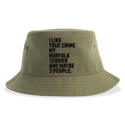 Norfolk Terrier Dog Owner True Crime Lover Funny Sustainable Bucket Hat