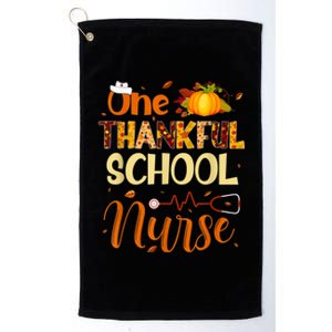 Nurse Thanksgiving Day One Thankful School Nurse Pumpkin Gift Platinum Collection Golf Towel