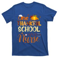 Nurse Thanksgiving Day One Thankful School Nurse Pumpkin Gift T-Shirt