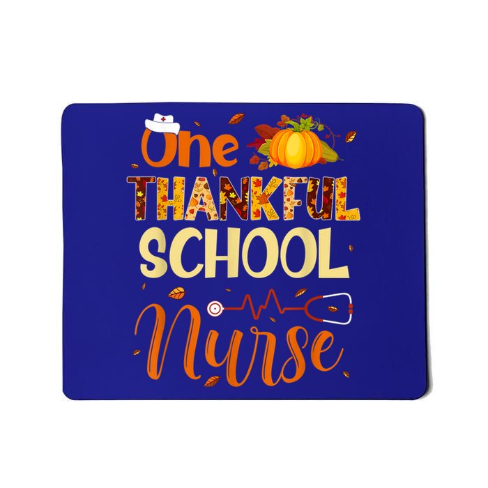 Nurse Thanksgiving Day One Thankful School Nurse Pumpkin Gift Mousepad