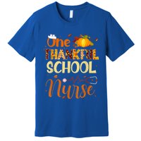 Nurse Thanksgiving Day One Thankful School Nurse Pumpkin Gift Premium T-Shirt