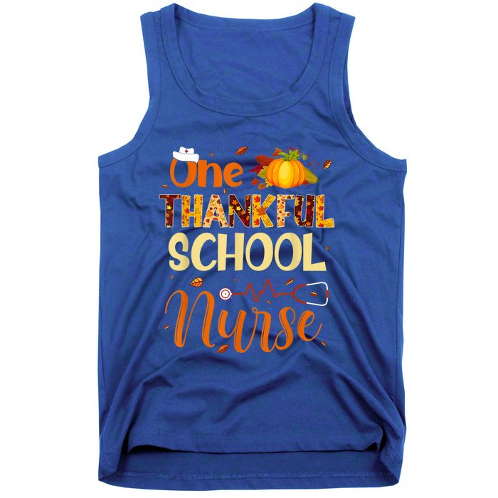 Nurse Thanksgiving Day One Thankful School Nurse Pumpkin Gift Tank Top