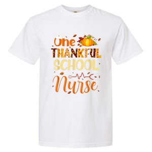 Nurse Thanksgiving Day One Thankful School Nurse Pumpkin Gift Garment-Dyed Heavyweight T-Shirt