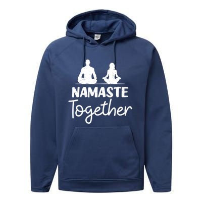 Namaste Together Design Couple Yoga Gift Performance Fleece Hoodie