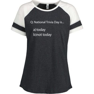 National Trivia Day Funny General Knowledge Quiz Team Gift Enza Ladies Jersey Colorblock Tee