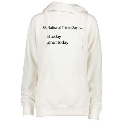 National Trivia Day Funny General Knowledge Quiz Team Gift Womens Funnel Neck Pullover Hood