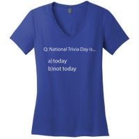 National Trivia Day Funny General Knowledge Quiz Team Gift Women's V-Neck T-Shirt