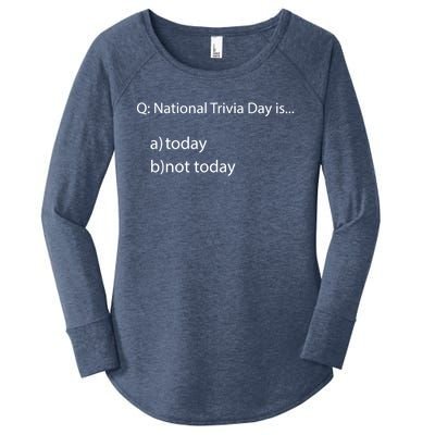 National Trivia Day Funny General Knowledge Quiz Team Gift Women's Perfect Tri Tunic Long Sleeve Shirt