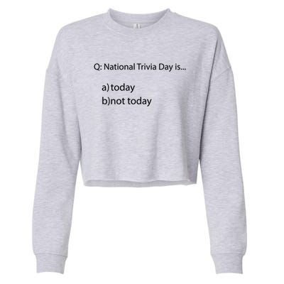 National Trivia Day Funny General Knowledge Quiz Team Gift Cropped Pullover Crew