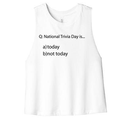 National Trivia Day Funny General Knowledge Quiz Team Gift Women's Racerback Cropped Tank