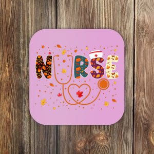 Nursing Thanksgiving Day Stethoscope Fall Nurse Costume Coaster