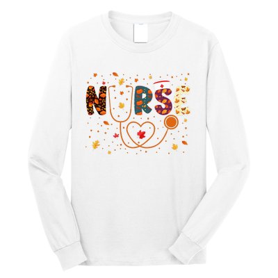 Nursing Thanksgiving Day Stethoscope Fall Nurse Costume Long Sleeve Shirt