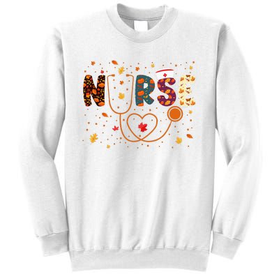 Nursing Thanksgiving Day Stethoscope Fall Nurse Costume Sweatshirt