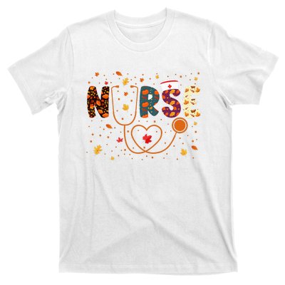 Nursing Thanksgiving Day Stethoscope Fall Nurse Costume T-Shirt