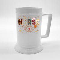 Nursing Thanksgiving Day Stethoscope Fall Nurse Costume Beer Stein