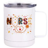 Nursing Thanksgiving Day Stethoscope Fall Nurse Costume 12 oz Stainless Steel Tumbler Cup