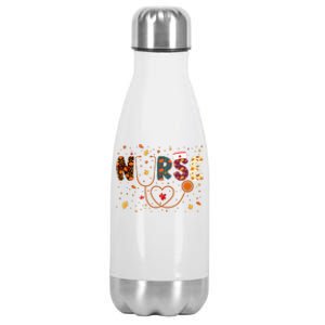 Nursing Thanksgiving Day Stethoscope Fall Nurse Costume Stainless Steel Insulated Water Bottle