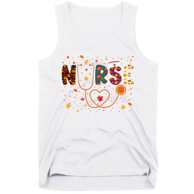 Nursing Thanksgiving Day Stethoscope Fall Nurse Costume Tank Top