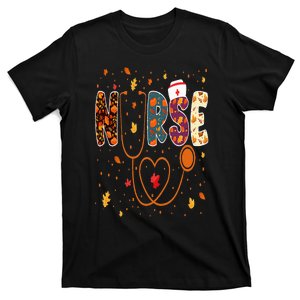 Nursing Thanksgiving Day Stethoscope Fall Nurse Costume T-Shirt