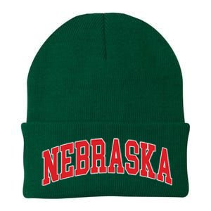 Nebraska Throwback Design Print Classic Knit Cap Winter Beanie