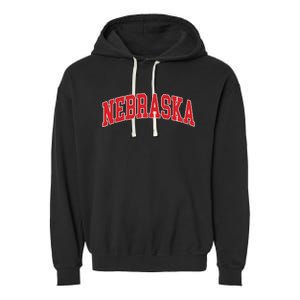 Nebraska Throwback Design Print Classic Garment-Dyed Fleece Hoodie