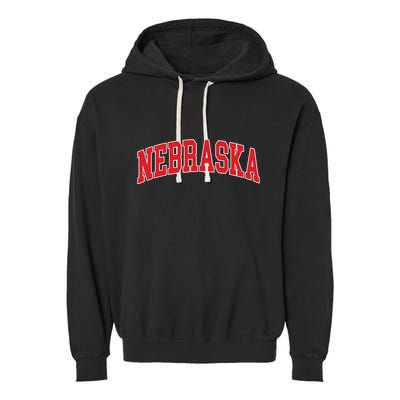 Nebraska Throwback Design Print Classic Garment-Dyed Fleece Hoodie