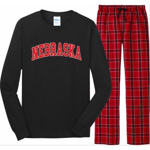 Nebraska Throwback Design Print Classic Long Sleeve Pajama Set