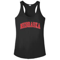 Nebraska Throwback Design Print Classic Ladies PosiCharge Competitor Racerback Tank