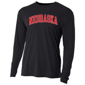 Nebraska Throwback Design Print Classic Cooling Performance Long Sleeve Crew