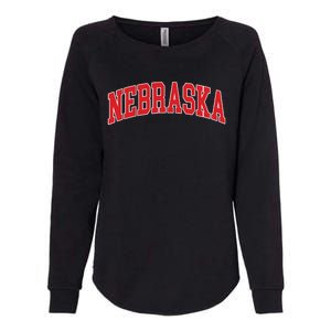 Nebraska Throwback Design Print Classic Womens California Wash Sweatshirt