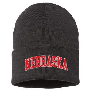 Nebraska Throwback Design Print Classic Sustainable Knit Beanie