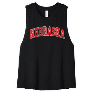 Nebraska Throwback Design Print Classic Women's Racerback Cropped Tank