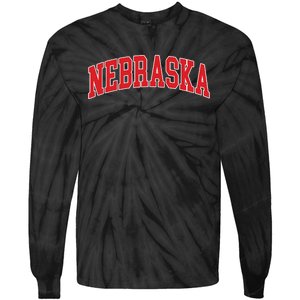 Nebraska Throwback Design Print Classic Tie-Dye Long Sleeve Shirt