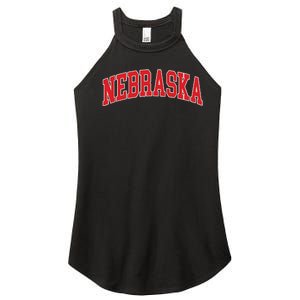 Nebraska Throwback Design Print Classic Women's Perfect Tri Rocker Tank