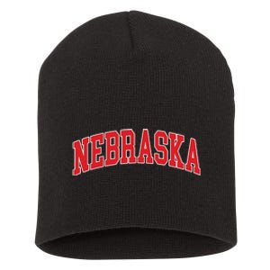 Nebraska Throwback Design Print Classic Short Acrylic Beanie