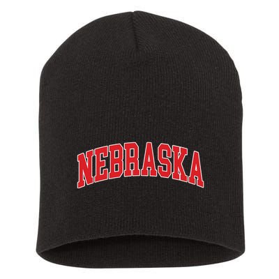 Nebraska Throwback Design Print Classic Short Acrylic Beanie